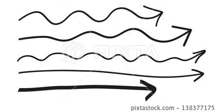 Straight long arrow Vector set of drawn arrows Collection of pointers Straight long arrow Vector set of drawn arrows Collection of pointers 138377175