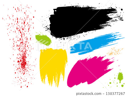 一組色彩鮮豔、筆觸強烈的顏料 1 138377267