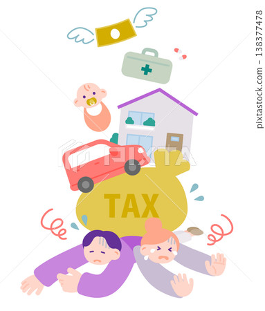 一對雙薪夫婦同時破產的畫面:家庭財務因稅收增加和物價上漲而耗盡。 一對雙薪夫婦同時破產的畫面:家庭財務因稅收增加和物價上漲而耗盡。 138377478