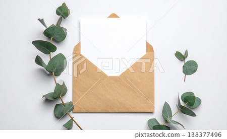 A heartfelt with note nestled within a beautifully crafted envelope, surrounded 138377496
