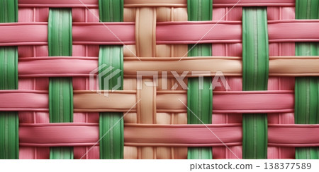 Black rattan wooden basket weaving background. AI Generated 138377589