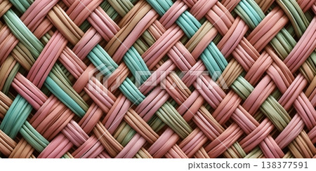 Black rattan wooden basket weaving background. AI Generated 138377591
