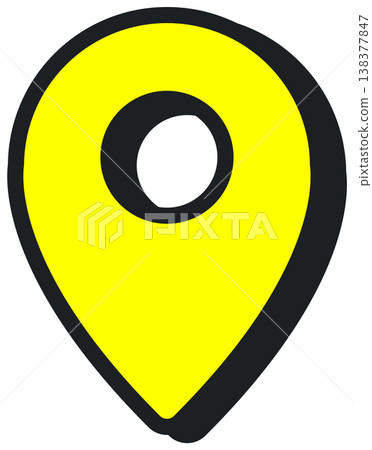 Modern Neo Brutalism Map Pin Icon with Pop Art Bold Outlines and Shadow Modern Neo Brutalism Map Pin Icon with Pop Art Bold Outlines and Shadow 138377847