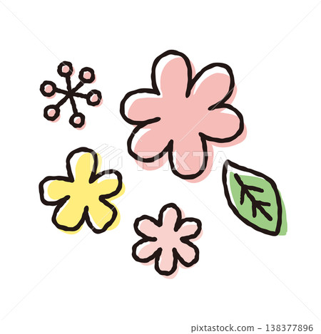 簡單的花朵手繪插畫 簡單的花朵手繪插畫 138377896