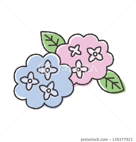 繡球花的簡筆手繪插圖 138377921