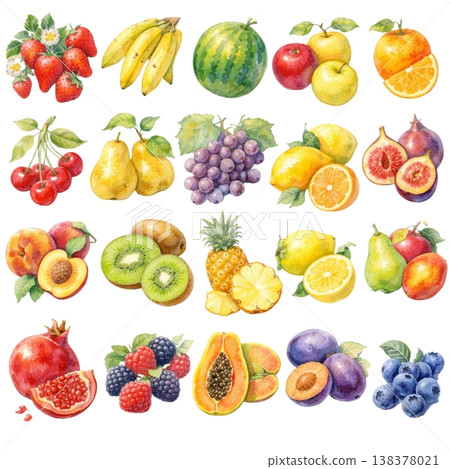 各種水果插圖集 各種水果插圖集 138378021