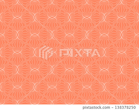 The geometric pattern with wavy lines. Seamless vector background. White and pink texture. Simple lattice graphic design 138378250