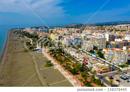 View from drone of Spanish town of Torre del Mar 138378445
