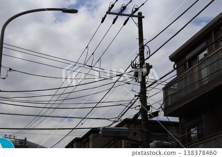 A peaceful residential area and the lights of the houses. A peaceful residential area and the lights of the houses. 138378460