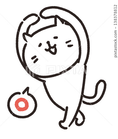 貓畫圓圈的插圖 貓畫圓圈的插圖 138378812