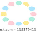 Colorful speech bubble oval ring frames in various shapes 138379413