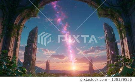 遊戲背景:從廢墟的窗戶望出去,可以看到星星點點的黎明天空。 遊戲背景:從廢墟的窗戶望出去,可以看到星星點點的黎明天空。 138379536