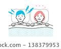 A husband who snores while sleeping, and a wife who is troubled by not being able to sleep. 138379953