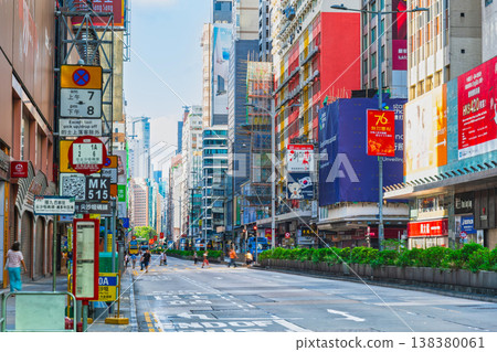 Nathan Road, Hong Kong's main street, in the morning. Nathan Road, Hong Kong's main street, in the morning. 138380061