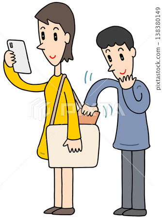 Smartphone-related illustrations - Smartphone, pickpocketing, theft, distraction Smartphone-related illustrations - Smartphone, pickpocketing, theft, distraction 138380149