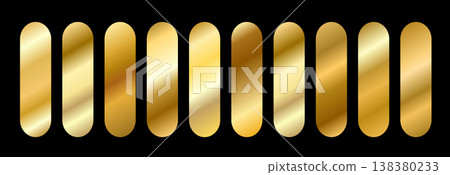Elegant background with Gold Foil gradient. Copper swatch for metallic Palette. Shiny texture and color strips. Vector illustration 138380233