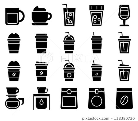 Cafe Icon Set - Glyph 138380720