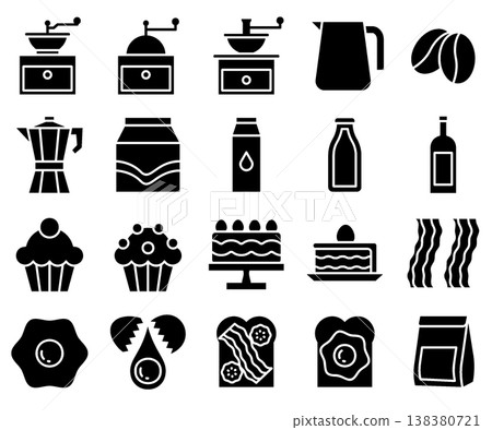 Cafe Icon Set - Glyph 138380721