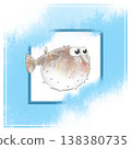 Cute Pufferfish Cartoon Illustration for game casual 138380735