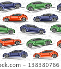 Vector Compact Car seamless pattern 138380766