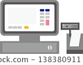 Simple illustration material of an LCD touch-screen cash register | Store, accounting, POS register 138380911