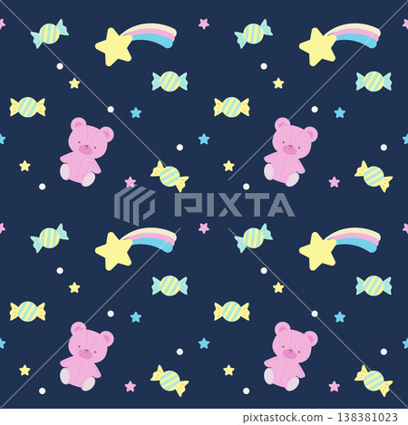 可愛的熊無縫圖案背景 138381023