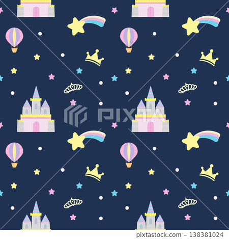 可愛的童話無縫圖案背景 138381024