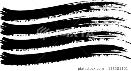 Brush paint stroke set. Texture brushes and modern grunge brush lines. Ink brush artistic design element 138381101