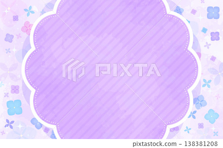 Simple hydrangea pattern and cloudy frame (horizontal) Simple hydrangea pattern and cloudy frame (horizontal) 138381208