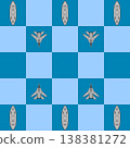 Military Strategy Chessboard Pattern with Warships and Fighter Jets Vector Illustration 138381272
