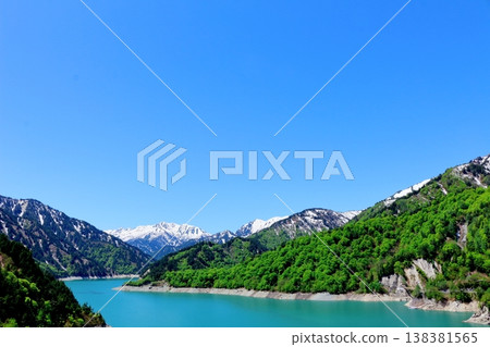 Kurobe Dam in May; Nature of Shinshu; Landscape of Shinshu; Scenery of Shinshu Kurobe Dam in May; Nature of Shinshu; Landscape of Shinshu; Scenery of Shinshu 138381565