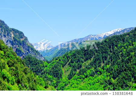 五月的黑部水壩;信州的自然風光;信州的景色;信州的風景 五月的黑部水壩;信州的自然風光;信州的景色;信州的風景 138381648