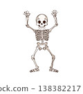 A dynamic skeleton, a cute illustration of a skeleton 138382217