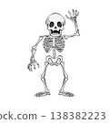 A dynamic skeleton, a cute illustration of a skeleton 138382223