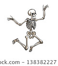 A dynamic skeleton, a cute illustration of a skeleton 138382227