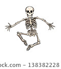 A dynamic skeleton, a cute illustration of a skeleton 138382228