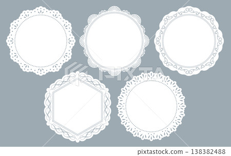 Lace, elegant frame set white 138382488