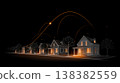 A smart city real estate analysis concept that integrates housing and data growth. 138382559