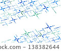 Abstract blue line pattern | Watercolor geometric design with white space background material 138382644