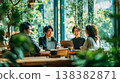 Relaxed business collaboration in a space surrounded by nature 138382871