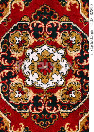 Red Asian Oriental Carpet Texture Background Red Asian Oriental Carpet Texture Background 138382890