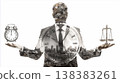 A strategic business concept that expresses the balance between time and assets. 138383261