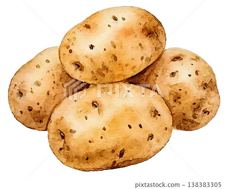 Hand-painted watercolor vegetable recipe menu cooking class 138383305