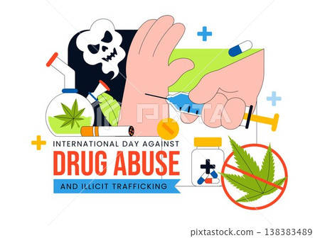 International Day Against Drug Abuse And Illicit Trafficking Vector Illustration Featuring Anti Substance For Awareness Campaign Health Protection International Day Against Drug Abuse And Illicit Trafficking Vector Illustration Featuring Anti Substance For Awareness Campaign Health Protection 138383489