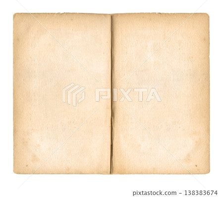 Vintage folded paper sheet isolated on white Vintage folded paper sheet isolated on white 138383674