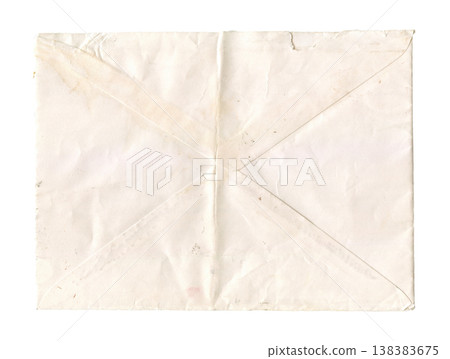 Old envelope back isolated on white Old envelope back isolated on white 138383675