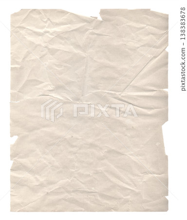 Wrinkled paper texture monochrome isolated on white Wrinkled paper texture monochrome isolated on white 138383678