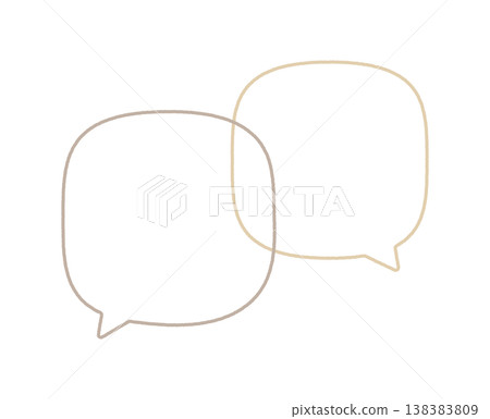Two hand-drawn brown line art speech bubbles - simple and stylish image material for text frames and comments. Two hand-drawn brown line art speech bubbles - simple and stylish image material for text frames and comments. 138383809