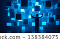 A futuristic digital experience concept that interacts with data space. 138384075