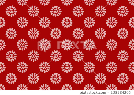 Hand-drawn style chrysanthemum flower background, cute Japanese pattern, seamless pattern Hand-drawn style chrysanthemum flower background, cute Japanese pattern, seamless pattern 138384205
